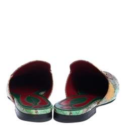 مملوكة مسبقًا Gucci Beige GG Supreme Monogram Coated Canvas Tian Princetown Flat Mules Size 39.5