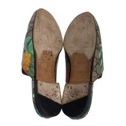 مملوكة مسبقًا Gucci Beige GG Supreme Monogram Coated Canvas Tian Princetown Flat Mules Size 39.5