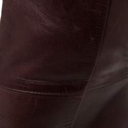 مملوكة مسبقًا حذاء بوت منتصف ساق غوتشي "إليزابيث" جلد بني مقاس 38