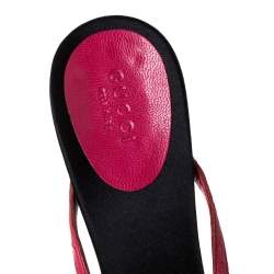 مملوكة مسبقًا Gucci x Tom Ford Pink Leather Snake Head Embellished Slide Sandals Size 41