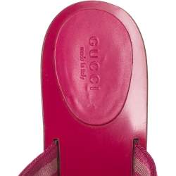 مملوكة مسبقًا صندل غوتشي فينتدج ويب شعار الماركة جي جي كانفاس وردي أرجواني مقاس 38.5