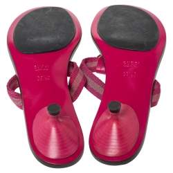 مملوكة مسبقًا صندل غوتشي فينتدج ويب شعار الماركة جي جي كانفاس وردي أرجواني مقاس 38.5