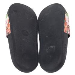 Pre Owned Gucci Multicolor GG Floral Canvas Flat Slides Size 38