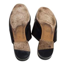 مملوكة مسبقًا Gucci Black Leather Princetown Horsebit Mules Size 41