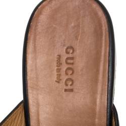 مملوكة مسبقًا Gucci Black Leather Princetown Horsebit Mules Size 41