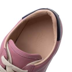 حذاء رياض غوتشي ايس سير مخطط نقشة غوتشي منخفض من أعلى جلد وردي مقاس 38.5