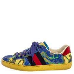 مملوكة مسبقًا Gucci Multicolor Canvas Printed Ace Sneakers Size 37