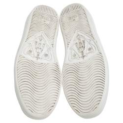 Pre Owned Gucci White Leather Ace Faux Pearl Embellished Studded Low Top Sneakers Size 38