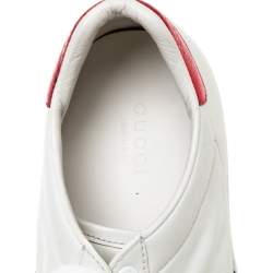 Pre Owned Gucci White Leather Ace Faux Pearl Embellished Studded Low Top Sneakers Size 38