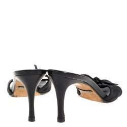 مملوكة مسبقًا Gucci Black GG Canvas Slide Sandals Size 36