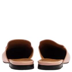 مملوكة مسبقًا حذاء سلايد غوتشي "برينستاون" مزين هورسبيت جلد وردي مقاس 38