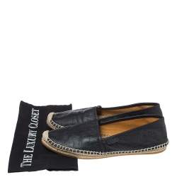 Pre Owned حذاء فلات إسبادريل غوتشي سليب أون جلد جي جي أسود مقاس 38