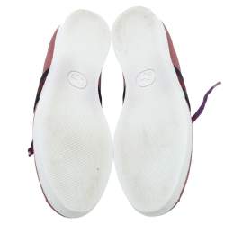 Pre Owned Gucci Pink Glitter Bambi Web Studded Sneakers Size 37