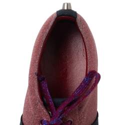 Pre Owned Gucci Pink Glitter Bambi Web Studded Sneakers Size 37