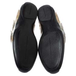 مملوكة مسبقًا حذاء رياضي غوتشي فيلكرو جلد و كانفاس جي جي أبيض و بيج مقاس 40