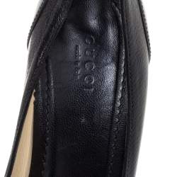 Pre Owned Gucci Black Leather Pointed Toe Pumps Size 38.5C