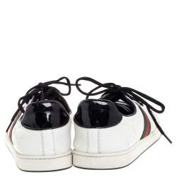 Gucci White Leather Ace Web Detail Low Top Sneakers Size 39