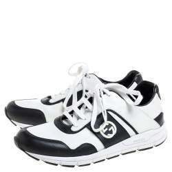 Gucci Black/White Leather Miro Sneakers Size 40.5