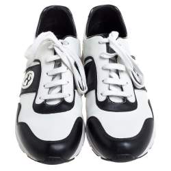 Gucci Black/White Leather Miro Sneakers Size 40.5