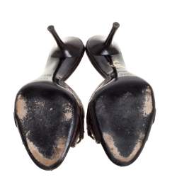 مملوكة مسبقًا Gucci Dark Brown Guccissima Leather New Hollywood Horsebit Mules Size 38.5