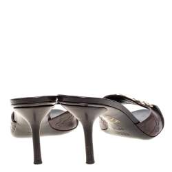 مملوكة مسبقًا Gucci Dark Brown Guccissima Leather New Hollywood Horsebit Mules Size 38.5