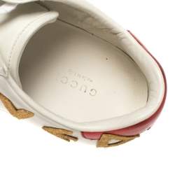 حذاء رياضى غوتشى أيس مطرز لوفد جلد أبيض مقاس 37.5