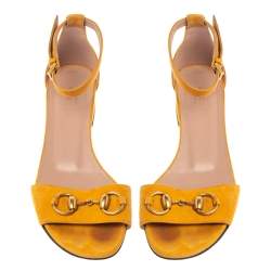 Pre Owned صندل غوتشى سيور كاحل هورسبيت سويدى مسترد مقاس 35.5