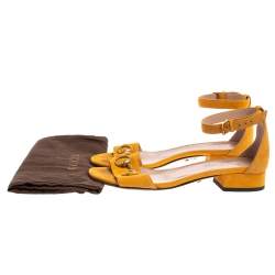 Pre Owned صندل غوتشى سيور كاحل هورسبيت سويدى مسترد مقاس 35.5