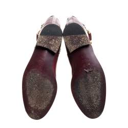 مملوكة مسبقًا حذاء بوت فوق ركبة غوتشى جلد أحمر مقاس 37.5