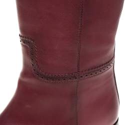مملوكة مسبقًا حذاء بوت فوق ركبة غوتشى جلد أحمر مقاس 37.5