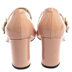 Pre Owned Gucci Pink Patent Leather Lois Bee Mary Jane Pumps Size 37