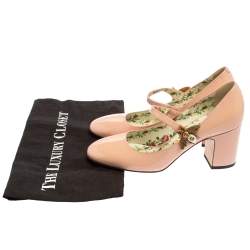 Pre Owned Gucci Pink Patent Leather Lois Bee Mary Jane Pumps Size 37