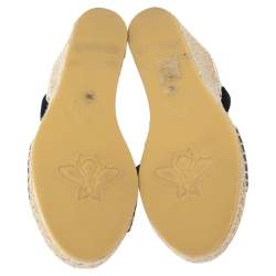 مملوكة مسبقًا Gucci Multicolor Canvas Lilibeth Web Platform Wedge Sandals Size 38