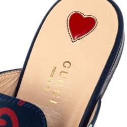 Pre Owned حذاء مولز غوتشى برنستاون أبولو ستار جلد كحلى مقاس 38