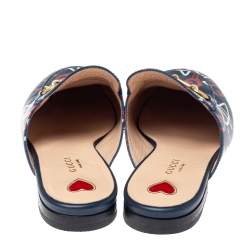 Pre Owned حذاء مولز غوتشى برنستاون أبولو ستار جلد كحلى مقاس 38