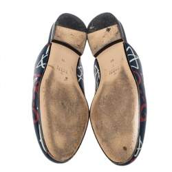 Pre Owned حذاء مولز غوتشى برنستاون أبولو ستار جلد كحلى مقاس 38