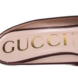 مملوكة مسبقًا Gucci Burgundy Leather Interlocking G Horsebit Pointed Toe Mules Size 40