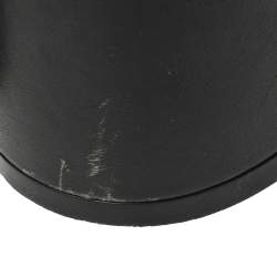 Pre Owned Gucci Black Leather GG Marmont Block Heel Ankle Strap Sandals Size 38