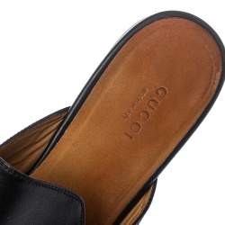 مملوكة مسبقًا حذاء سلايد غوتشي برينس تاون هورسبيت جلد أسود مقاس 38.5