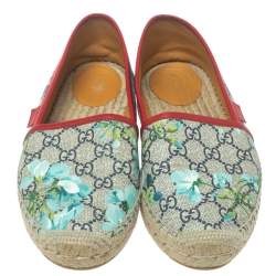 مملوكة مسبقًا حذاء إسبادريل غوتشى فلات كانفاس طباعة بلوم سوبريم جى جى متعدد الألوان مقاس 40