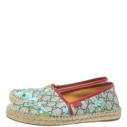 مملوكة مسبقًا حذاء إسبادريل غوتشى فلات كانفاس طباعة بلوم سوبريم جى جى متعدد الألوان مقاس 40