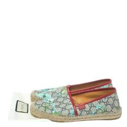 مملوكة مسبقًا حذاء إسبادريل غوتشى فلات كانفاس طباعة بلوم سوبريم جى جى متعدد الألوان مقاس 40