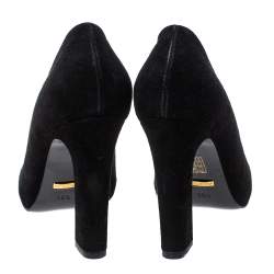مملوكة مسبقًا Gucci Black Suede Alma Classic Loafer Pumps Size 38.5