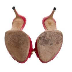 مملوكة مسبقًا صندل غوتشى هورسبيت جلد لامع فوشيا مقاس 37