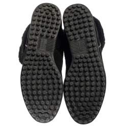 حذاء بوت كاحل غوتشى فلات سويدى غوتشيسما أسود مقاس 35.5