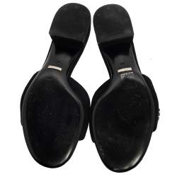 Pre Owned صندل غوتشى سلايد هورسبيت كريستال ماكسيم سويدى أسود مقاس 40