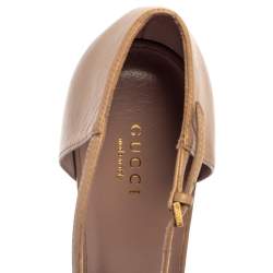 Pre Owned Gucci Beige Leather Coline Studded T Strap Pumps Size 41