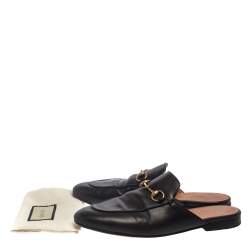 مملوكة مسبقًا Gucci Black Leather Princetown Sandals Size 38