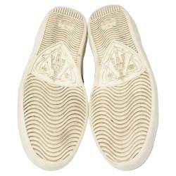 مملوكة مسبقًا حذاء رياضي غوتشي إيس برقبة منخفضة مطرز بنحلة ج لد أبيض مقاس 38.5