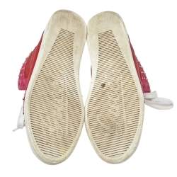 Pre Owned Gucci Two Tone Studded GG Leather Dapper Dan High Top Sneakers Size 39.5